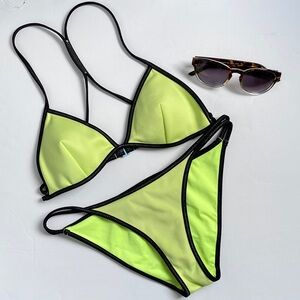 Victoria’s Secret Lime Green Bikini Two Piece Swimsuit, SZ S Top and XS Bottom